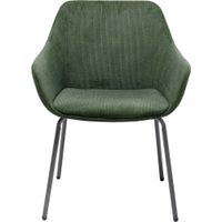 silla con reposabrazos verde