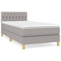 cama para adulto  cama individual  cama box spring con colchon tela gris claro 100x200 cm