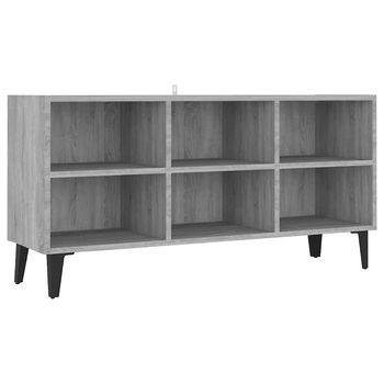 Mueble De Tv | Muebles De Salón Con Patas De Metal Gris Sonoma 103,5x30x50 Cm Cfw39677