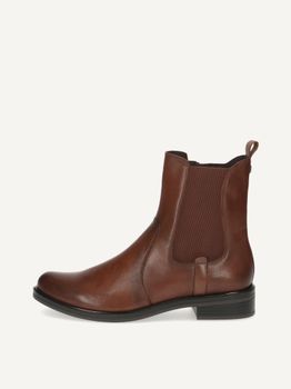 CAPRICE Bootie, brown, made of Leather and synthetic with Block heel, Size 40