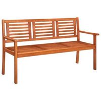 banco de jardin 3 plazas madera maciza de eucalipto 150 cm vidaxl