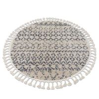 alfombra berber agadir g0522 circulo cremagris franjas bereber marro circulo 120 cm
