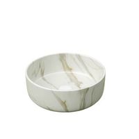 lavabo redondo - bano - ceramica - blanco mate 36x36x12cm
