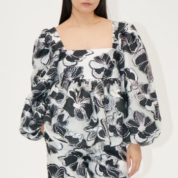 Stine Goya Square Neck Organza Top - S
