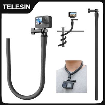 TELESIN Mini soporte de cámara de acción para Gopro Insta360 DJI Action Mini cámara pulpo trípode soporte de teléfono soporte de Clip montaje Flexible