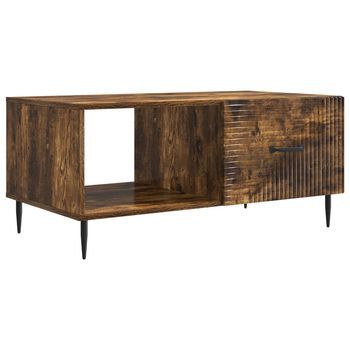 Mesa De Café Roble Ahumado 90 X 50 X 40 Cm Madera De Ingeniería Vidaxl