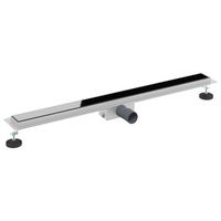drenaje de ducha con tapa de vidrio negro 100 cm vidaxl