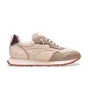 hispanitas para mujer hi254209 zapatillas de piel kansas beige 36 plano 1 a 3cm cordones casual