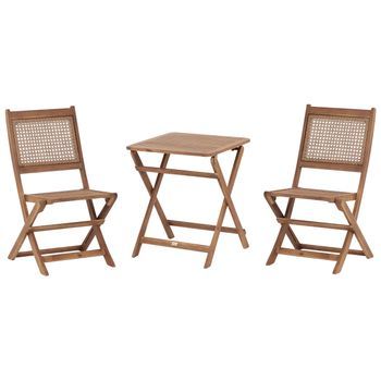 Conjunto Balcón Plegable Jardín De Madera De Acacia Certificada Clara Paraggi