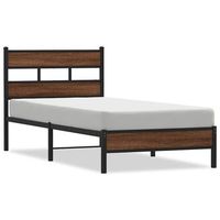 estructura de cama sin colchon madera marron roble 90x200 cm vidaxl