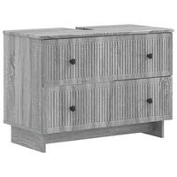 vidaxl mueble de lavabo para bano ede sonoma gris 82 x 41 x 59 cm