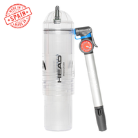 presurizador de pelotas de tenis y padel head x4 pump  bomba de aire 27 cm - manten y recupera la presion entre partidos marca head