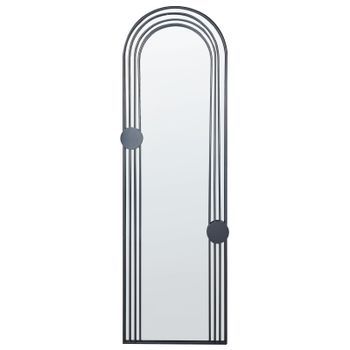 Espejo De Pared Decorativo De Estilo Glamuroso 45 X 146 Cm En Color Negro Ajain