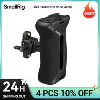 smallrig - empunadura lateral con abrazadera nato con orificios de 14-20 soportes de zapata fria orificios para correas para microfonos y luces led 5952