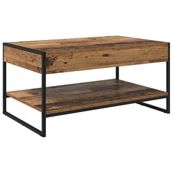Mesa De Café | Mesa De Centro Madera Vieja 80 X 50 X 40 Cm Madera Contrachapada