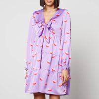 cras rachelcras printed satin dress - eu 34uk 6