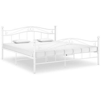 Estructura De Cama De Metal Blanco 180x200 Cm Vidaxl