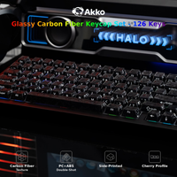 teclas akko con textura de fibra de carbono transparentes con impresion lateral para teclado rgb perfil cherry juego de teclas de doble inyeccion de pcabs