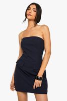 vestido mini palabra de honor entallado navy