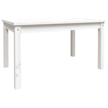 Mesa De Jardín | Mesa De Exterior Madera Maciza De Pino Blanco 82,5x50,5x45 Cm