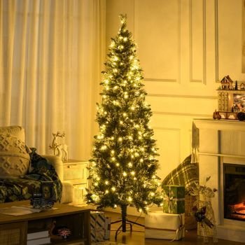 Árbol De Navidad Artificial De Acero Plástico Homcom Ø68x180 Cm Verde