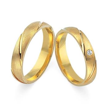 Alianzas 8 quilates oro amarillo con diamante