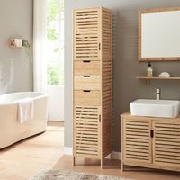 armario alto de bano boksereys 180x35x35 cm bambu encasa