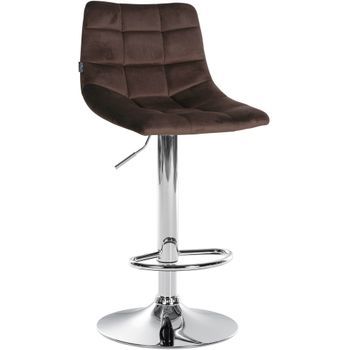 Taburete De Bar Jerry En Terciopelo Marrón 46.5x43x87 Cm Clp