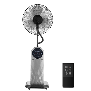 Aigostar Forest Mist - Ventilador de pie oscilante con nebulizador de agua, mando a distancia, función ionizador de aire, pantalla led, temporizador, 95W, 3 modos y velocidades. Color Negro