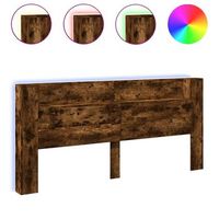 cabecero de cama  panel de cabecera con luz led roble ahumado 220x165x1035 cm