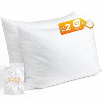 Juego De 2 Almohadas 50x70 Cm Konsoefuly, Almohada De Espuma Viscoelástica, Ergonómica, Altura Ajustable, Para Dormir Boca Arriba, De Lado O Abajo
