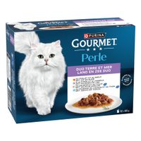 purina gourmet perle en sobres 48 x 85 g - pack ahorro - duo de la tierra y del mar
