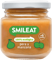smileat tarrito de pera y manzana eco 6m 130 gr