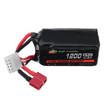 Batería LiPo XF POWER 11.1V 1200mAh 25C 3S con enchufe T Deans para coche RC