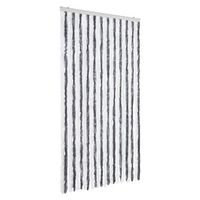 cortina antimoscas chenilla gris y blanco 100x200 cm