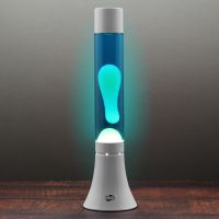 modern blob lamp  white lava lamp 145quot - whiteblue