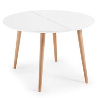 mesa comedor redonda extensible adec nordik 100 cm - blanco