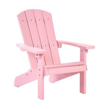 Silla De Jardín Infantil Para Niños De Madera Plástica De Exterior Rosa Adirondack