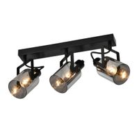 lidell - foco de techo de metal color negro 44 cm 3 luces e14