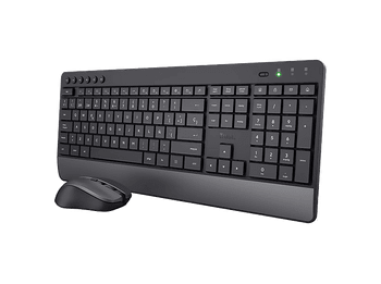 Pack Teclado + Ratón - Trust, Qwerty, Inalámbrico, Bluetooth, USB, Negro