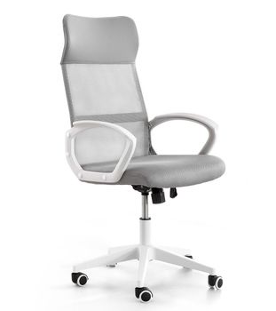 Silla escritorio giratoria elevable respaldo transpirable gris