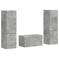 conjunto de mueble de tv 5 uds  mueble de salon  gabinete de tv gris concreto