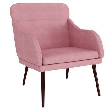 Sillón De Salón | Silla | Sillón De Terciopelo Rosa 63x76x80 Cm