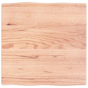 Tablero Mesa | Tablero Escritorio Madera Tratada Borde Natural Marrón 60x60x(2-4) Cm