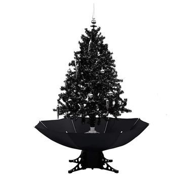 Árbol De Navidad Con Nieve Y Base De Paraguas Pvc Negro 140cm Vidaxl