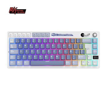 Teclado Gamer con pantalla de batería RK ROYAL KLUDGE M65, 66 teclas, junta multifuncional PBT, Teclado mecánico inalámbrico RGB de tres modos