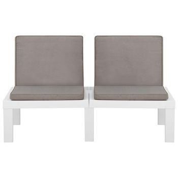 Banco De Jardín | Banco De Exterior | Silla De Jardín Con Cojines Plástico Blanco