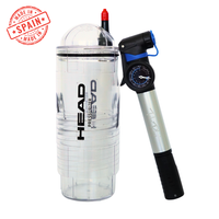 presurizador de pelotas de tenis y padel head x3 pump  bomba de aire 22 cm - manten y recupera la presion entre partidos marca head