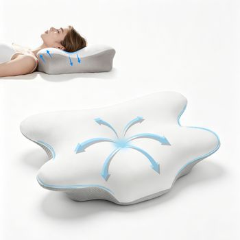 Almohada De Belleza Con Forma De Mariposa Para Dormir De Lado: Soporte Para El Cuello, Recuperación Lenta Y Sin Presión En La Cara.
