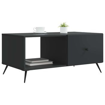 Mesa De Café - Mesa De Centro - Mesa Baja Negro 90 X 50 X 40 Cm Madera De Ingeniería